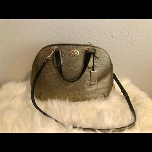 Gold Metallic Authentic Coach Purse